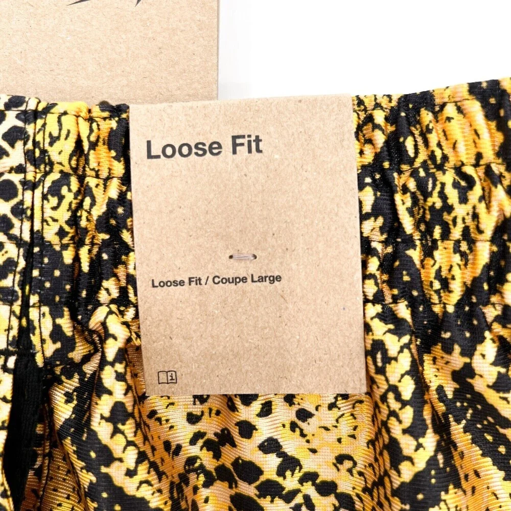 Nike Yellow Black Snakeskin Running Shorts with Pink Logo